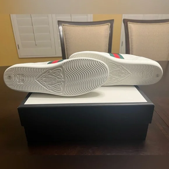 New Gucci Ace Embroidered Floral Sneaker Shoes Size 38.5 / US 8.5 - Picture 13 of 16